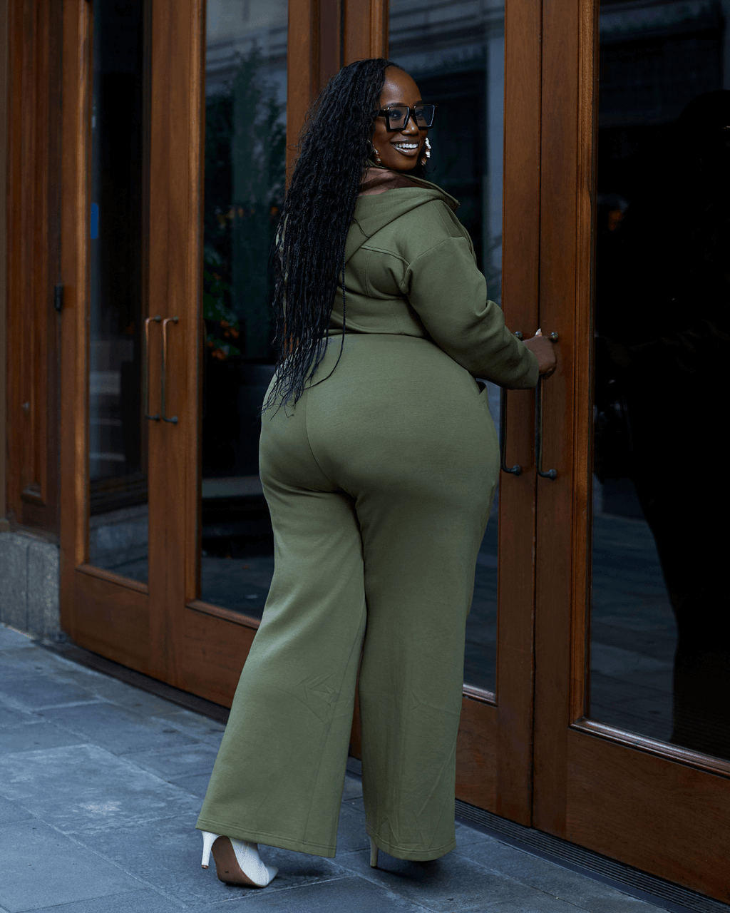 Green Satin Lined Jumpsuit